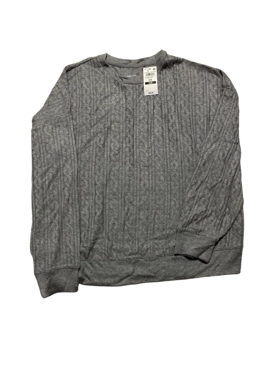 STATE OF DAY Packaged Chenille Sweater & Pant Set GRAY 2X
