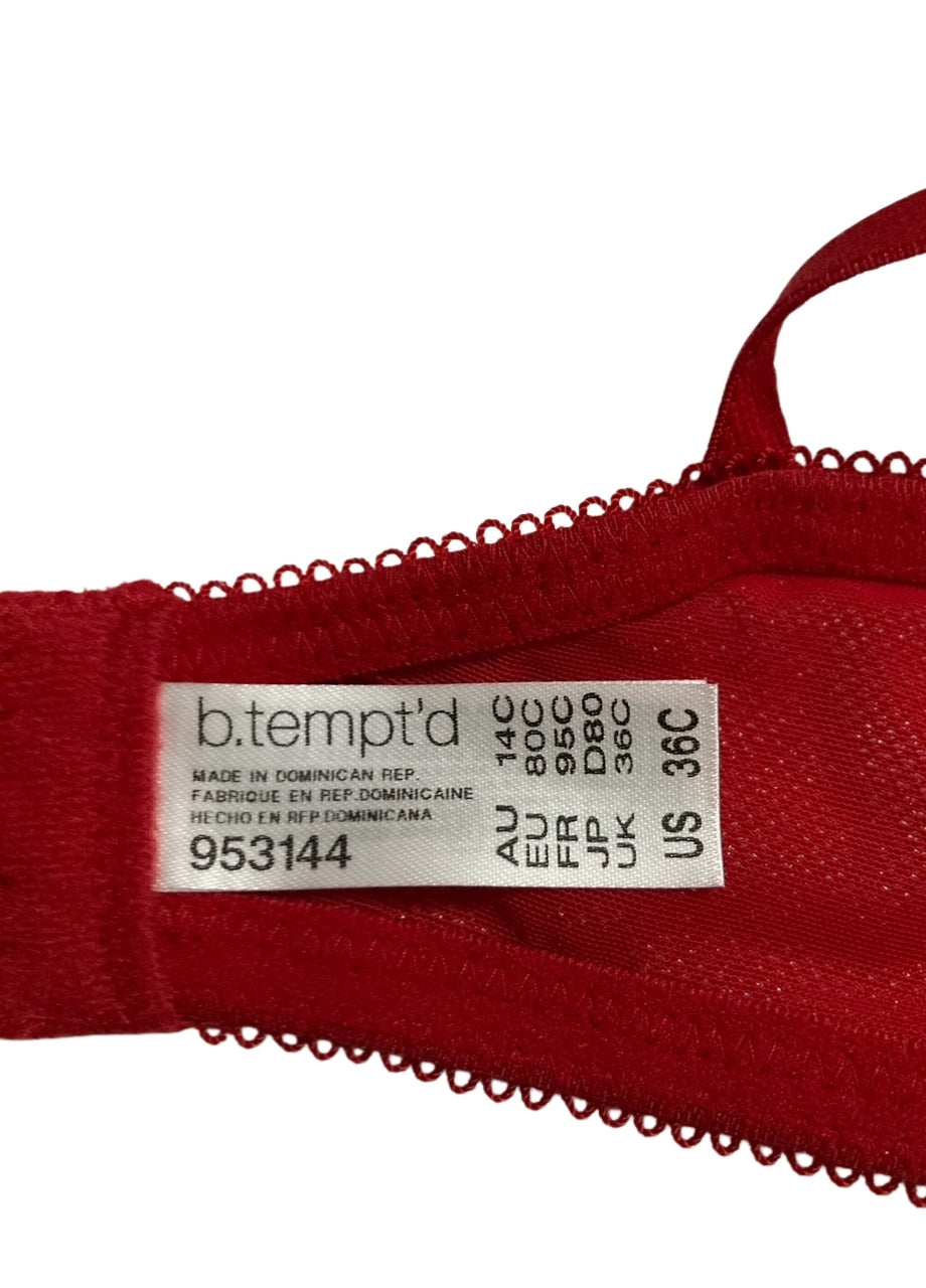 B.TEMPT´D Ciao Bella Lightly Padded Balconette Underwire Bra RED 36C