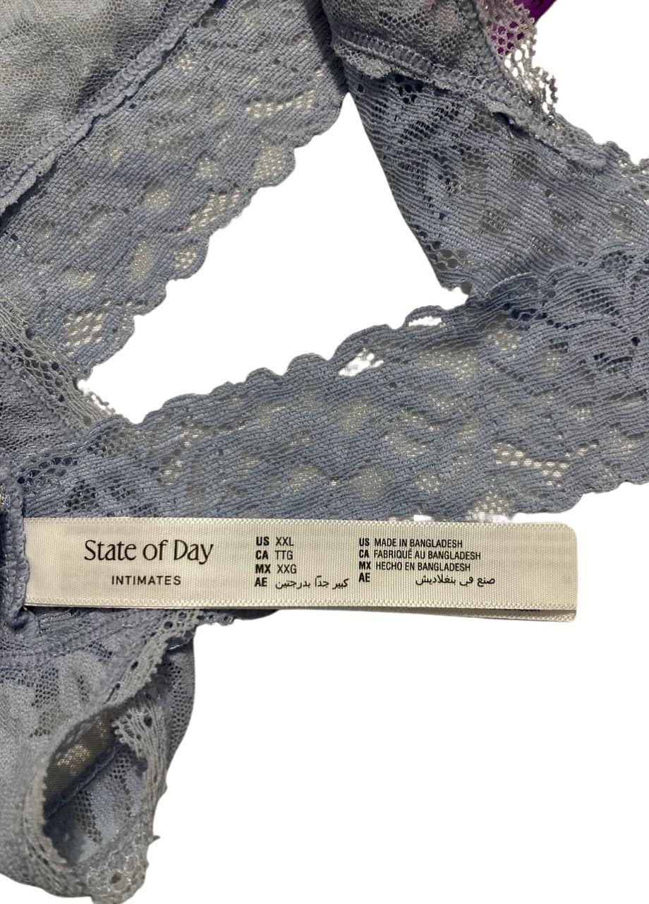 STATE OF DAY Lace Thong Underwear BLUE XXL