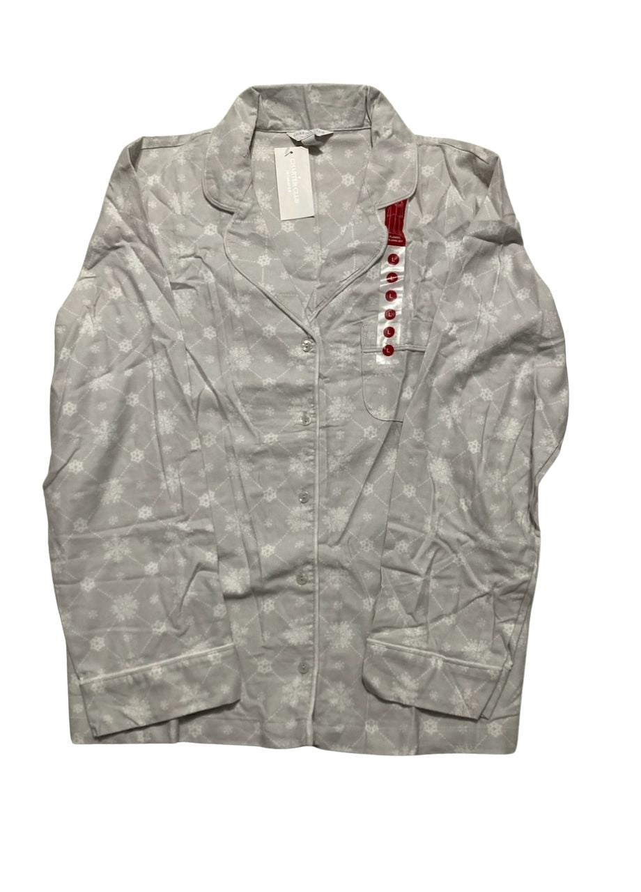 CHARTER CLUB Notch Collar Pajama Set GRAY L