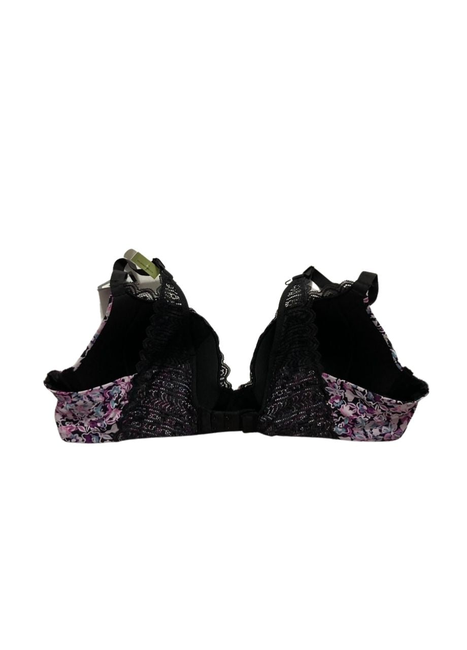 MAIDENFORM Comfort Devotion T-shirt Bra, Underwire Bra BLACK FLORAL 38B