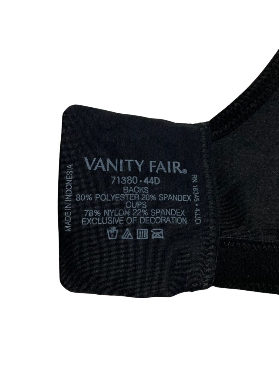 NWD VANITY FAIR Full Figure Beauty Back Smoothing Bra BLACK 44D