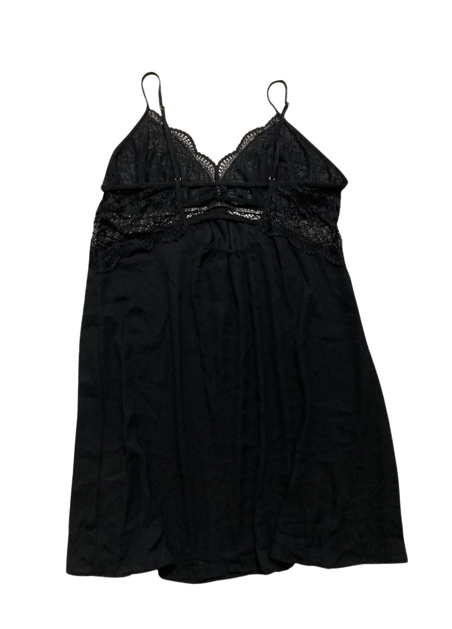 I.N.C Lace & Chiffon Nightgown Lingerie BLACK L