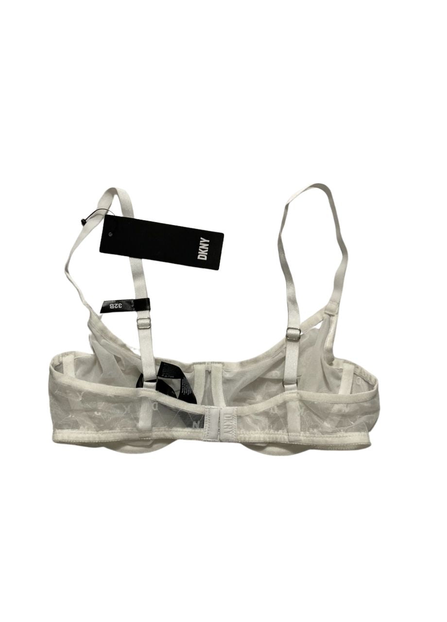 DKNY Monogram Mesh Unlined Demi Bra POPLIN WHITE 32B