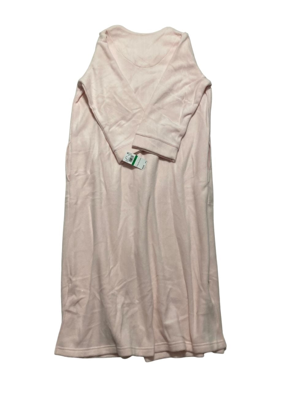 MISS ELAINE Long Robe with Pockets and Zipper PINK L