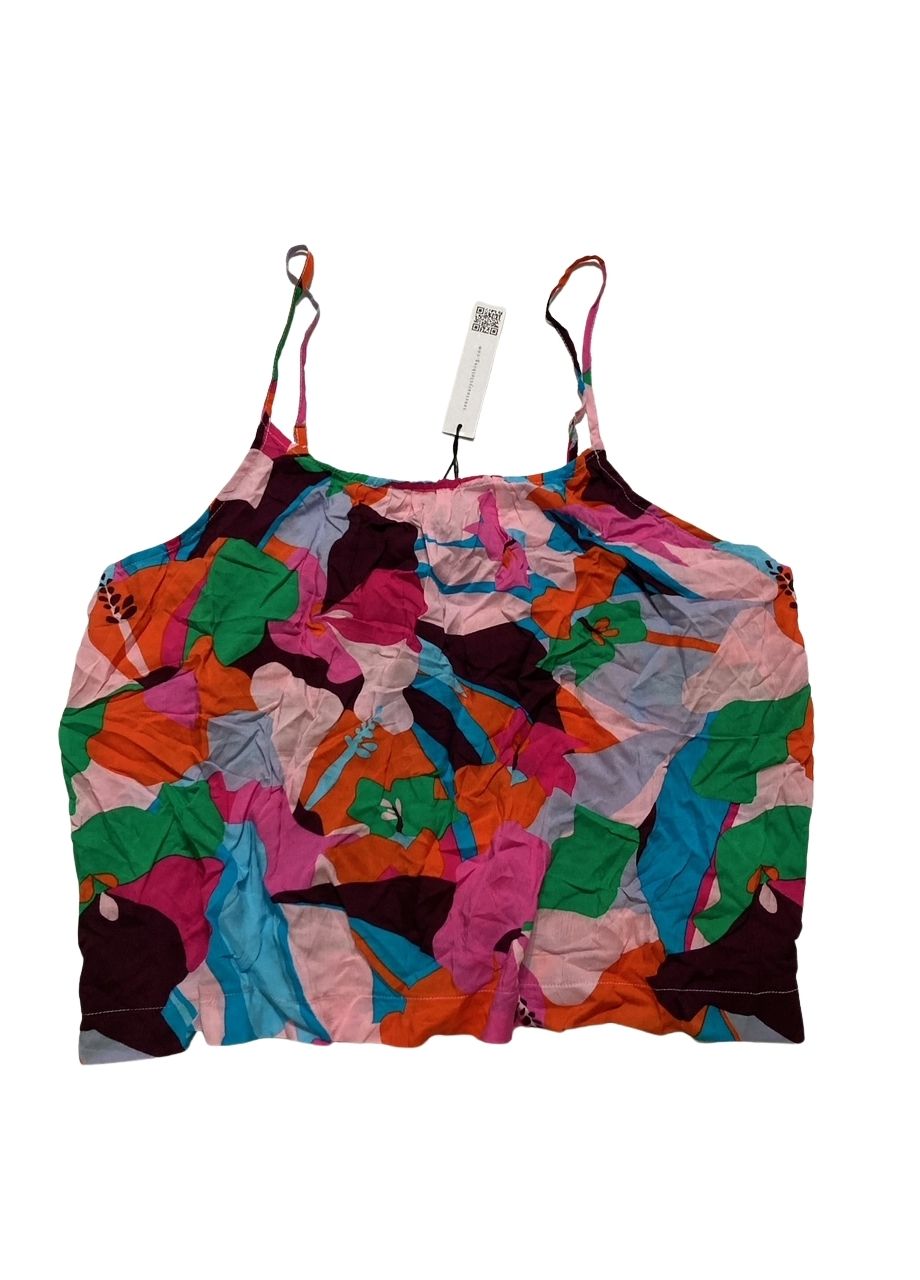SANCTUARY Spaghetti Strap Crop Cami Top MULTIFLOR L