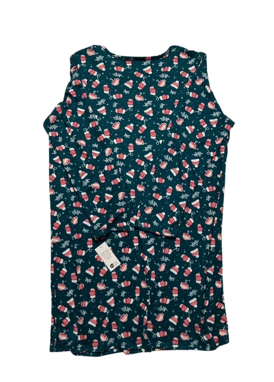 CHARTER CLUB Printed Long-Sleeve Sleepshirt WARM HOLIDAY XL