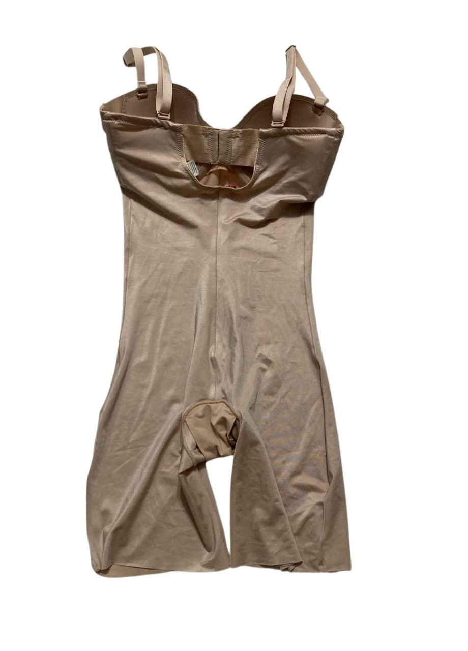 SPANX Suit Your Fancy Strapless Cupped Mid-Thigh Bodysuit CHAMPAGNE BEIGE S