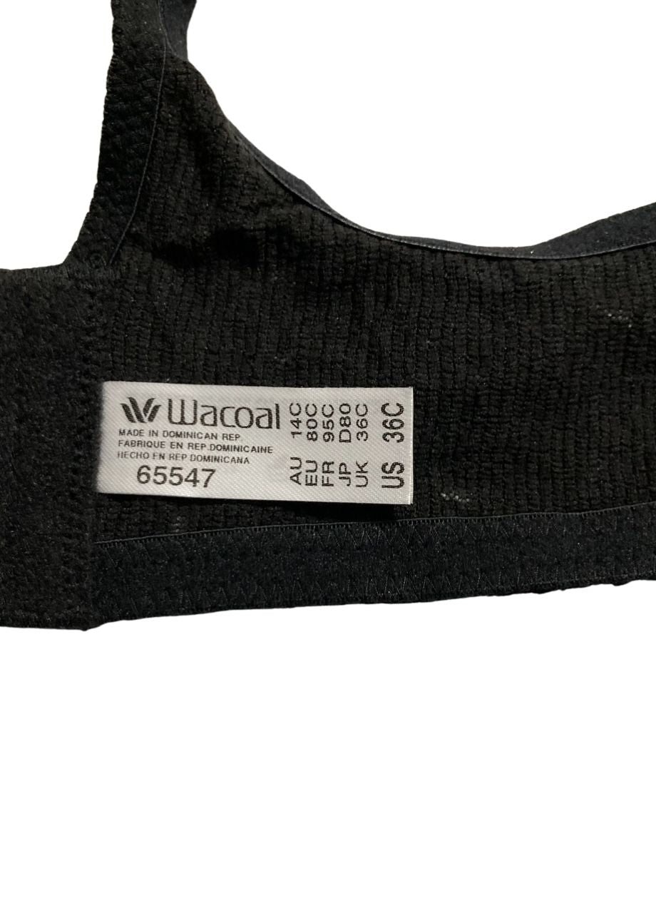WACOAL Halo Lace Unlined Full Coverage Underwire Bra BLACK 36C