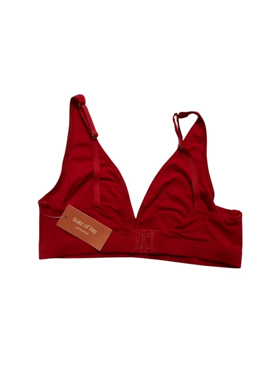 STATE OF DAY Cotton Blend Bralette TANGO RED M