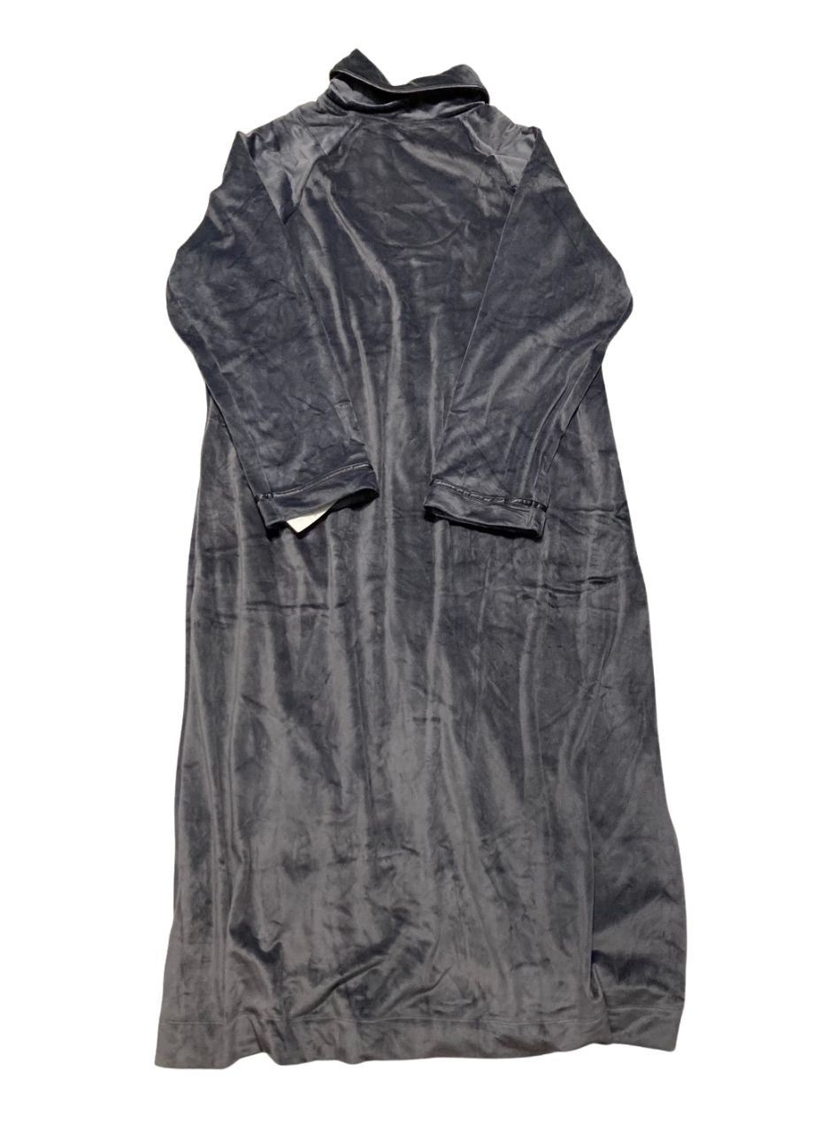 EILEEN WEST Soft & Cozy Long Sleeve Zip Robe with Pockets CHARCOAL L/XL
