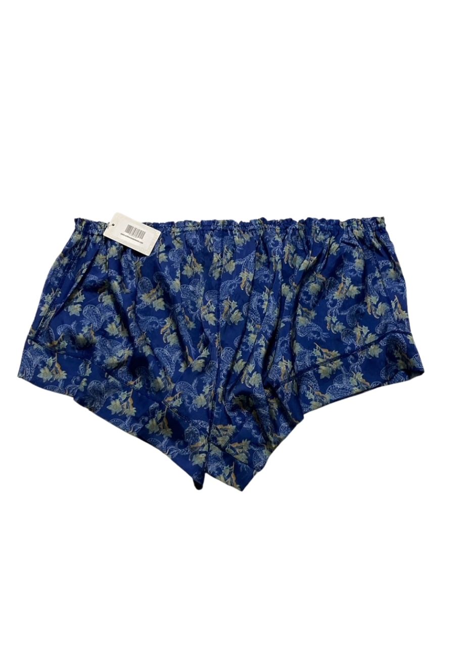 FREE PEOPLE printed satin pajama bottom BLUE XL