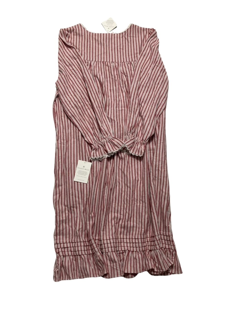 EILEEN WEST Cotton Flannel Long Sleeve Nightgowns PINK CANDYCANE L