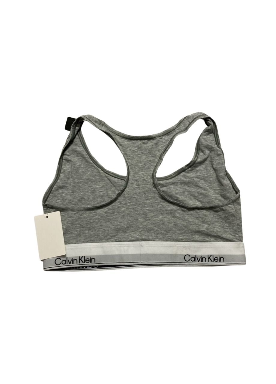 NWD CALVIN KLEIN Icon Cotton Modal Unlined Bralette GREY HEATHER L