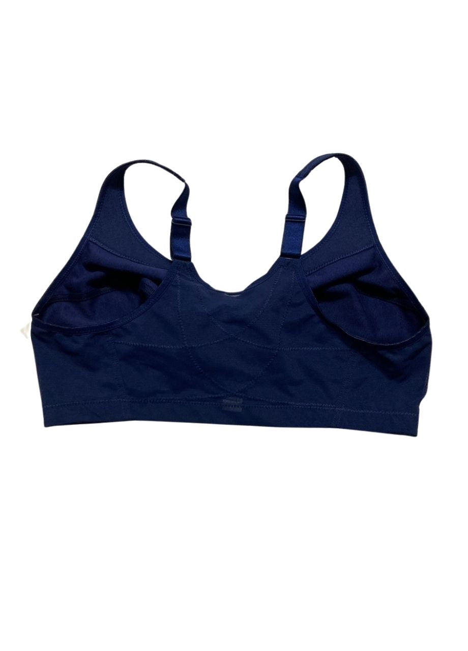 GLAMORISE Full Figure Plus Size Front-Closure Posture Back Wirefree BLUE 38DD