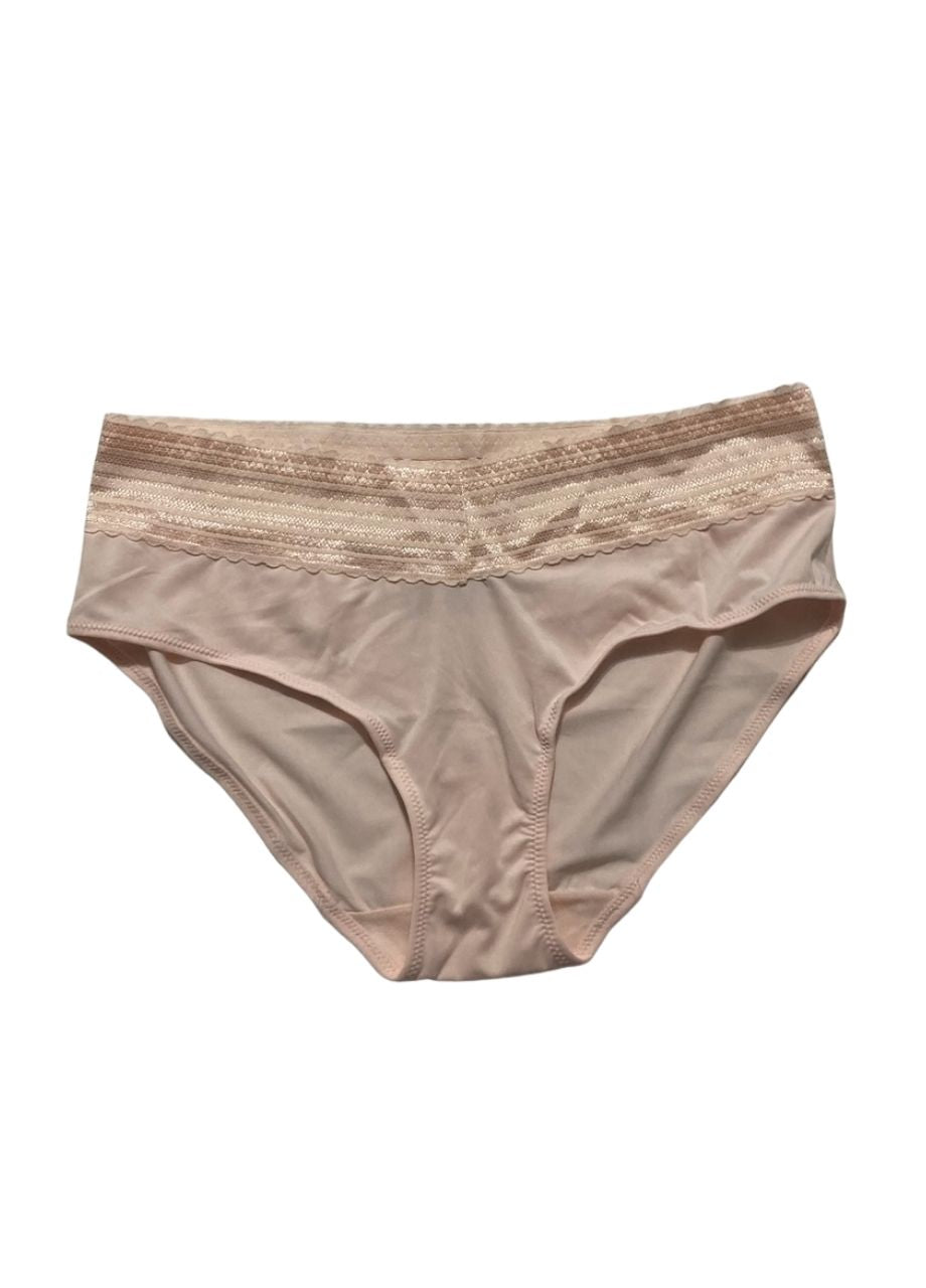 WARNER'S Dig-free Comfort Waist With Lace Microfiber Hipster ROSEWATER L