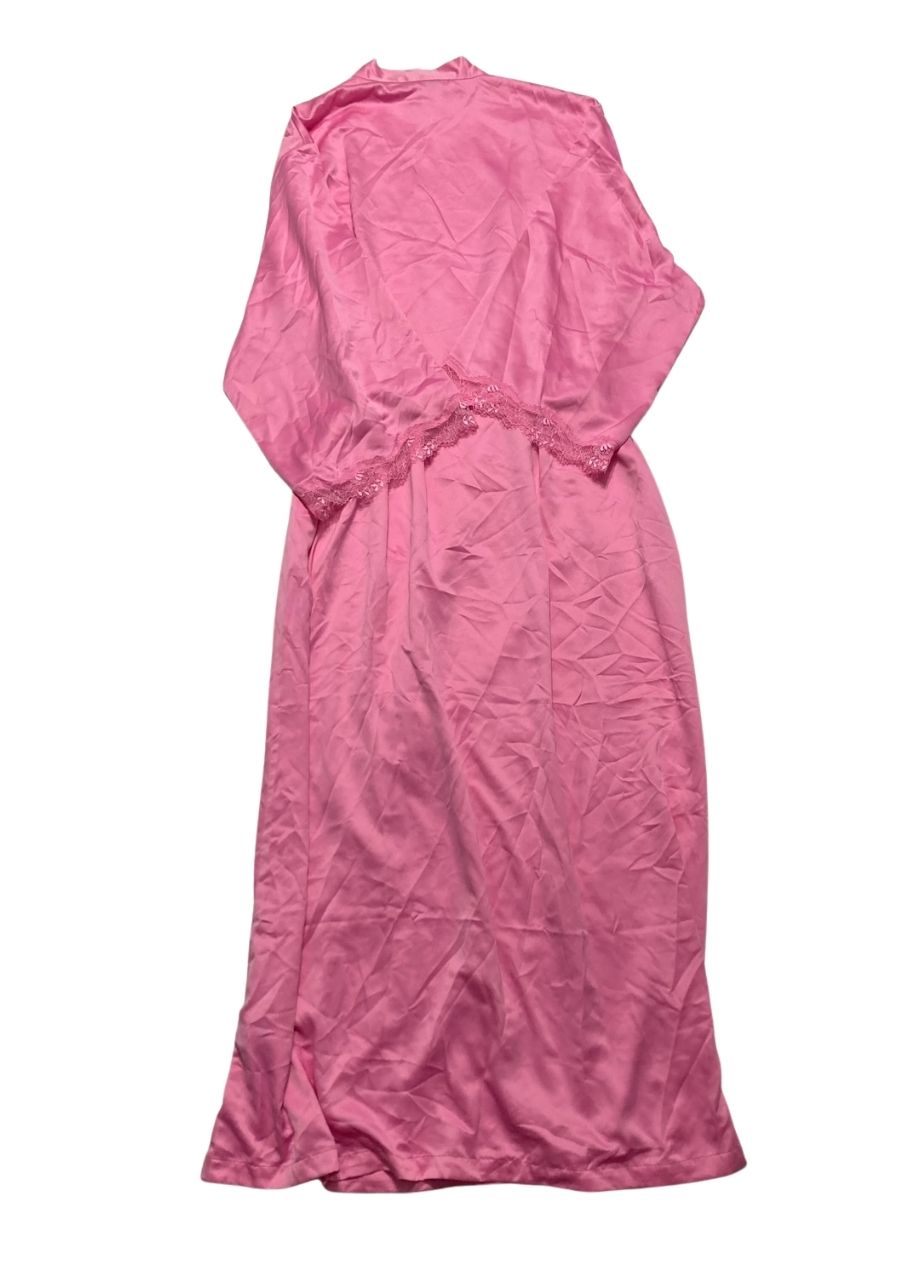 I.N.C Lace-Trim Satin Robe JUICY PINK L