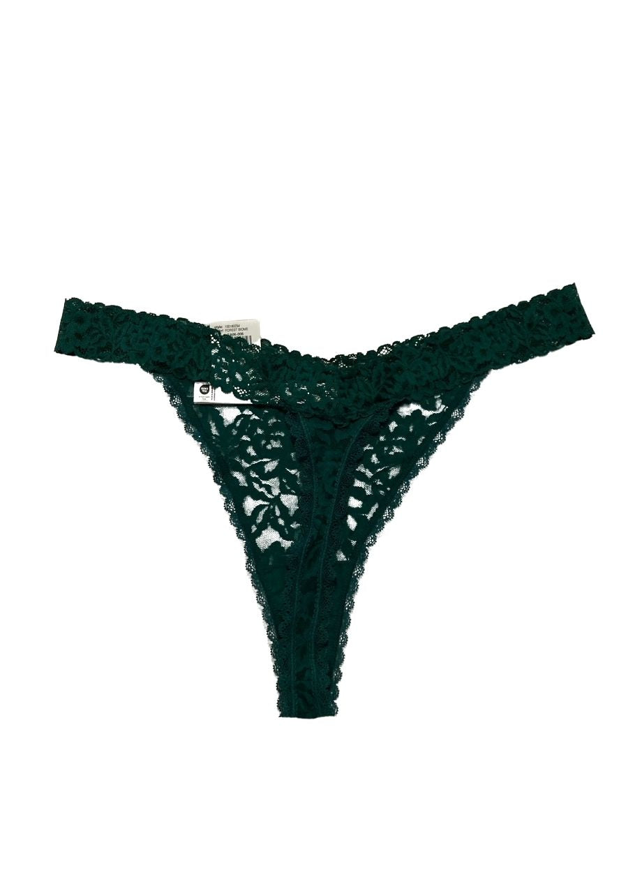 STATE OF DAY Lace Low Rise Thong GREEN XL