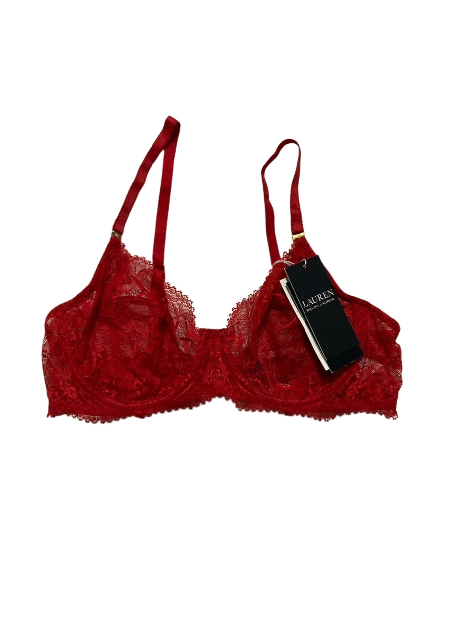 RALPH LAUREN Underwire Unlined Lace Full Coverage RED