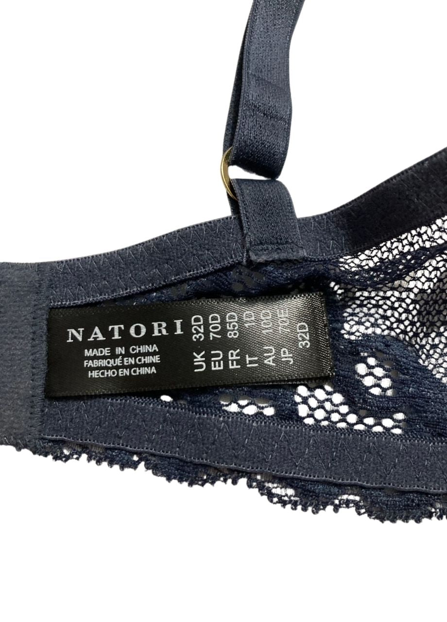 NATORI Feathers Lace Plunge T-Shirt Bra BLUE 32D