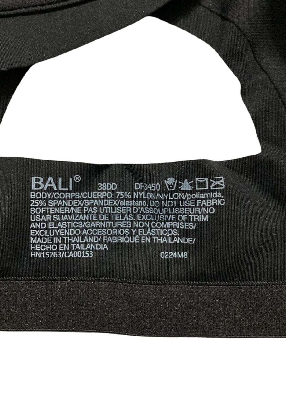 BALI One Smooth U Posture Boost W/Eversmooth Back Underwire Bra BLACK 38DD