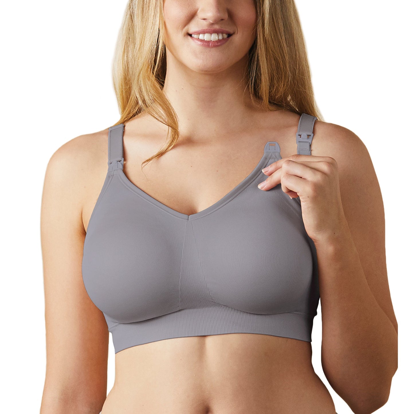 BRAVADO Body Silk Seamless Wireless Full Cup Maternity & Nursing Bra GRAY M