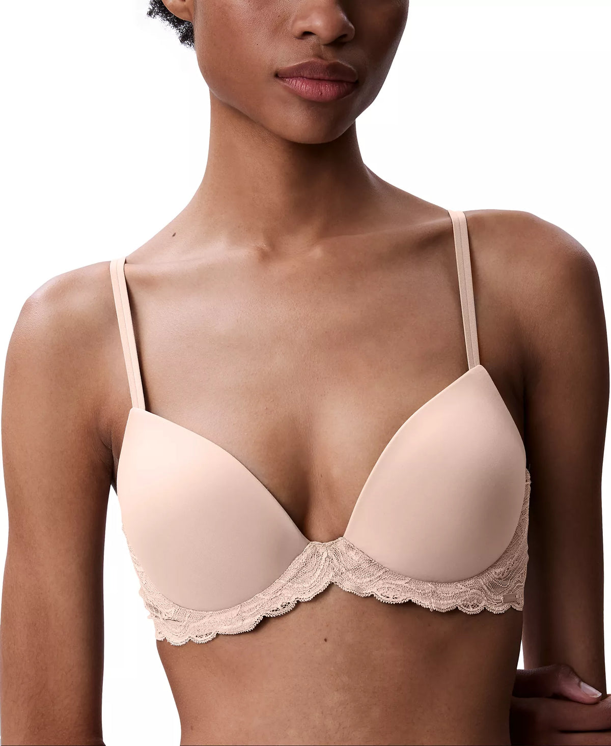 CALVIN KLEIN Sensual Stretch Lace Lift demi bra NUDE 34A
