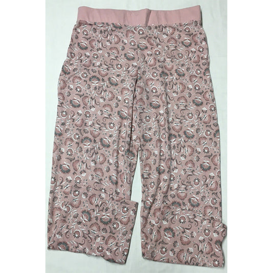 Charter Club Only Super Soft Knit Henley Printed Pants Pink L