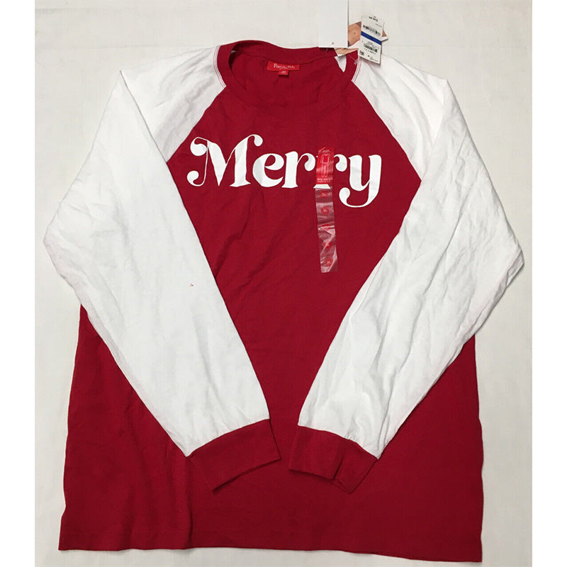 Macy's Matching Men's Merry Only Pajama Top Red XL