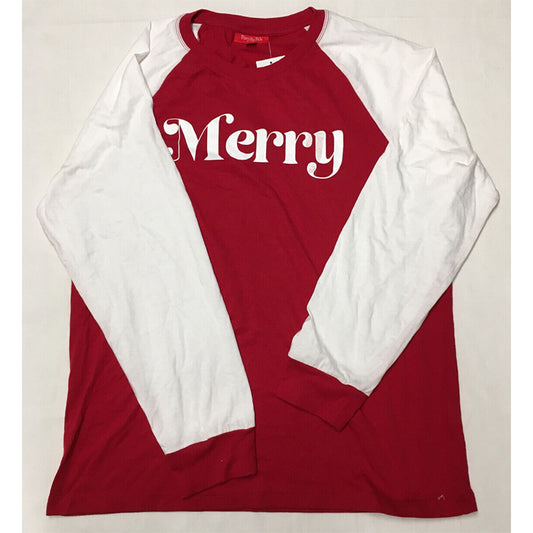 Macy's Matching Men's Merry Only Pajama Top Red L