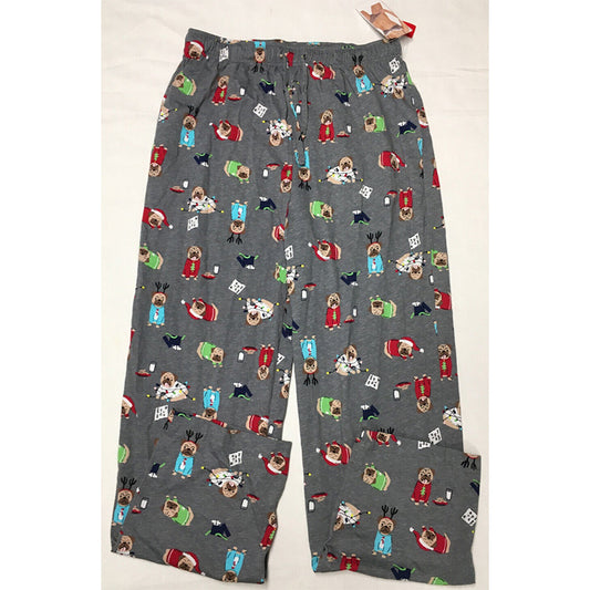Family PJs Dog Happy Pawlidays Only Pajama Pants Gray S