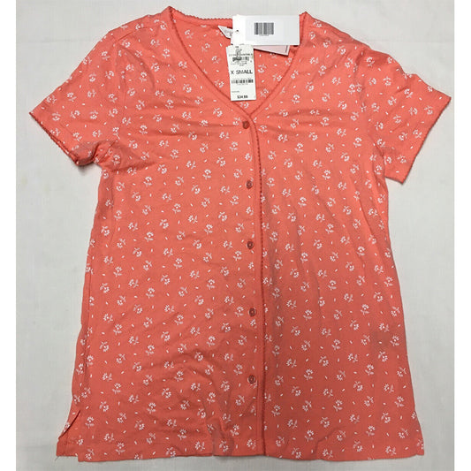Charter Club Short Sleeve Only Pajama Top Orange XS