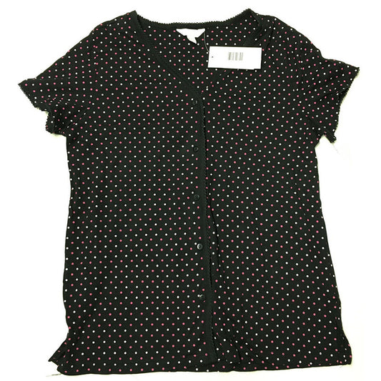 Charter Club Intimates Short Sleeve Top Black M