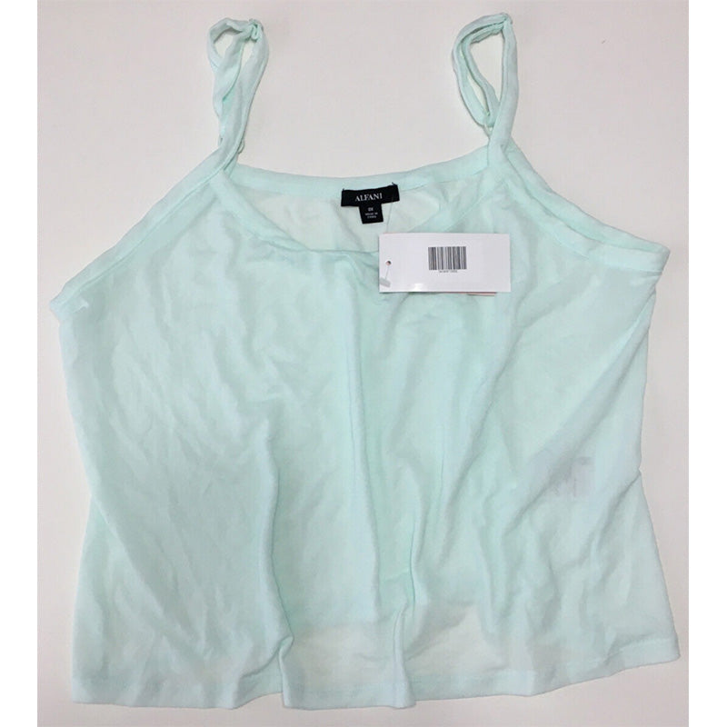 Alfani Tank Strappy Shirt Blue OS