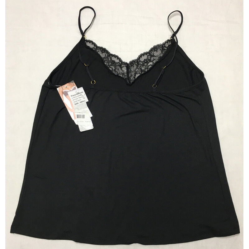 FLora By Flora Lace-Trim Sleep Cami Black S