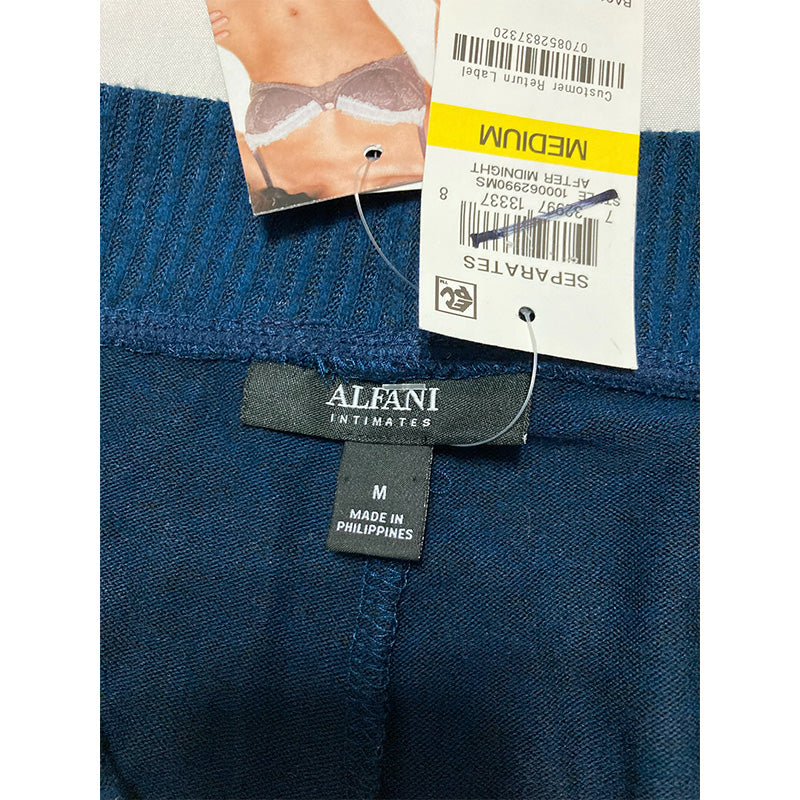 NWD Alfani Womens Knit Leggings Sleep Pant Blue M