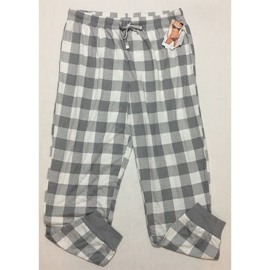 Family Pajamas Men Printed Cotton Flannel Only Pajama Pants Gray L