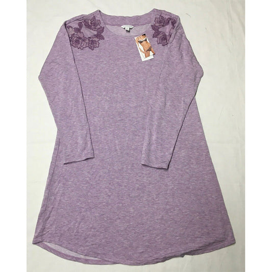 Charter Club Floral Embroidered Only Pajama Top Purple M