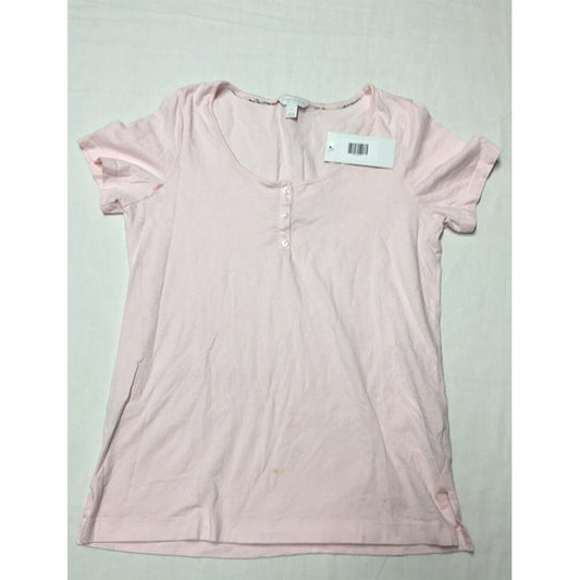 NWD Charter Club V-Neck Cotton Pajama Top Pink S
