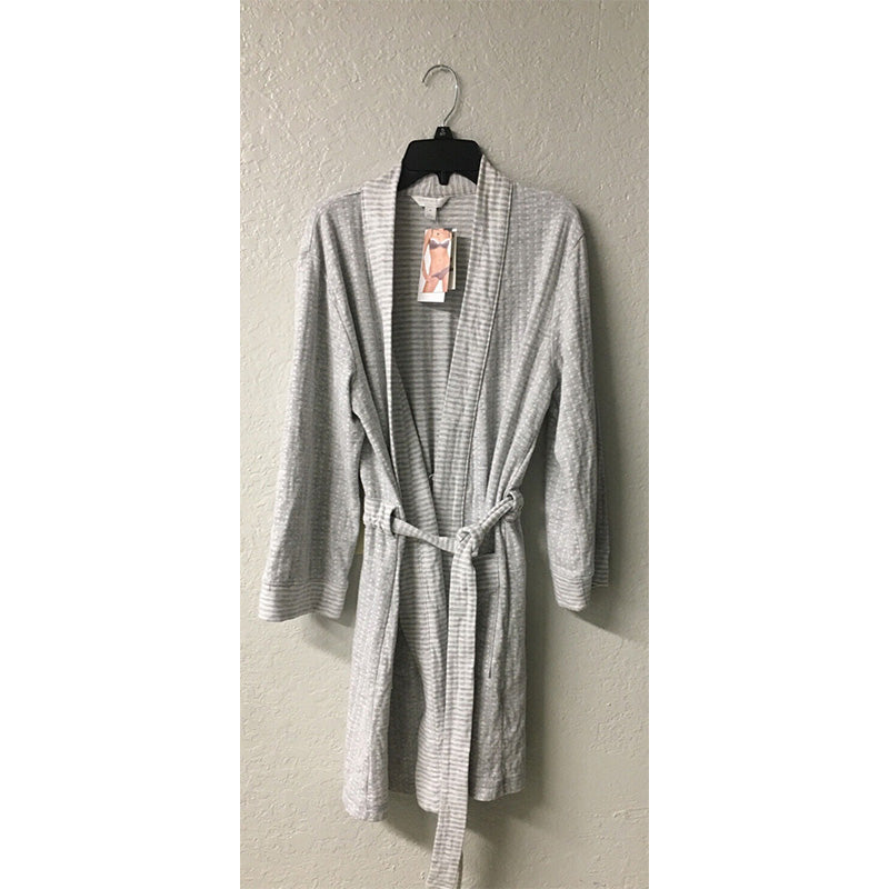 NWD Charter Club Textured Knit Robe Gray M