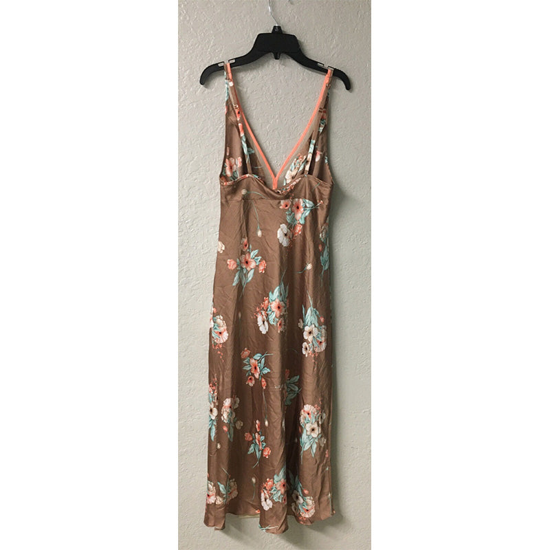 NWD INC Floral-Print Long Nightgown Brown XS