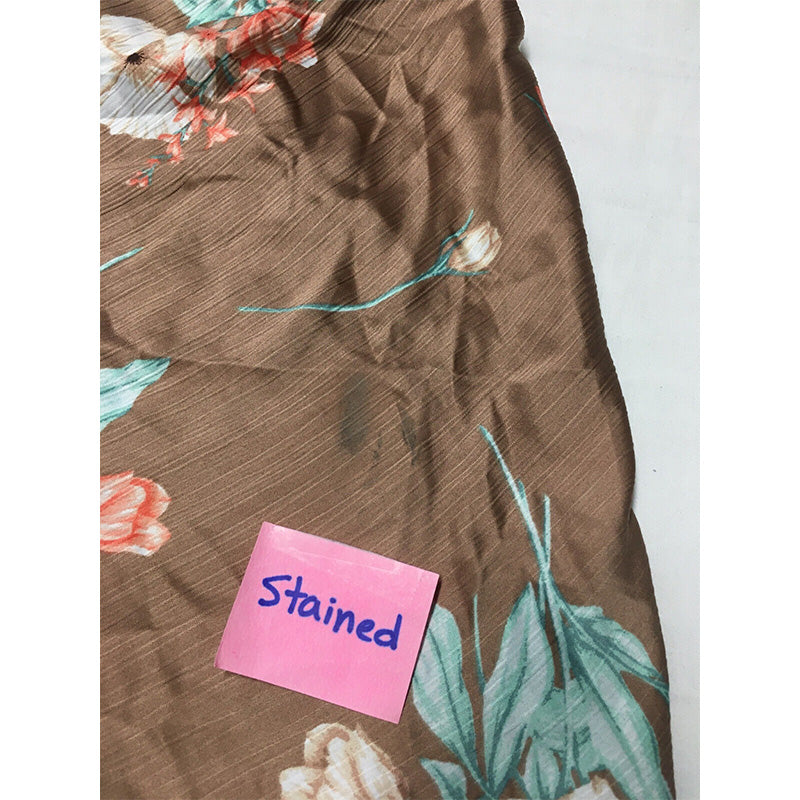 NWD INC Floral-Print Long Nightgown Brown XS