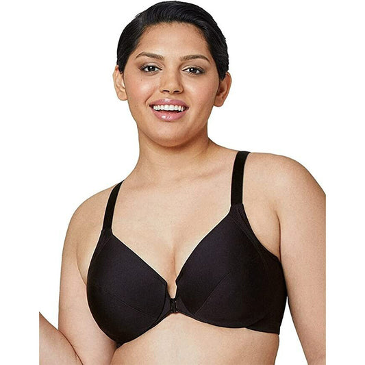 Glamorise Front-Closure Wonderwire Bra Black 46C