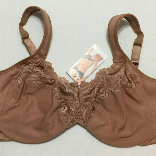 Glamorise Low Cut Wonderwire Lace Capuccino 48C