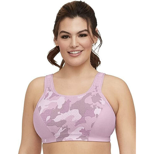 Glamorise Custom Control Sports Bra Wirefree Pink Print 44C