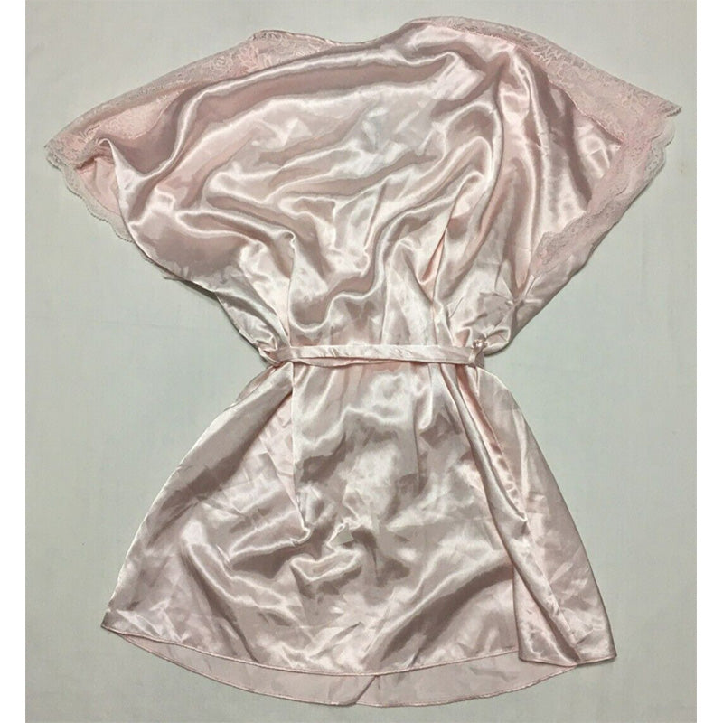NWD Linea Donatella Lace-Trim Kimono Robe Lingerie Pink M