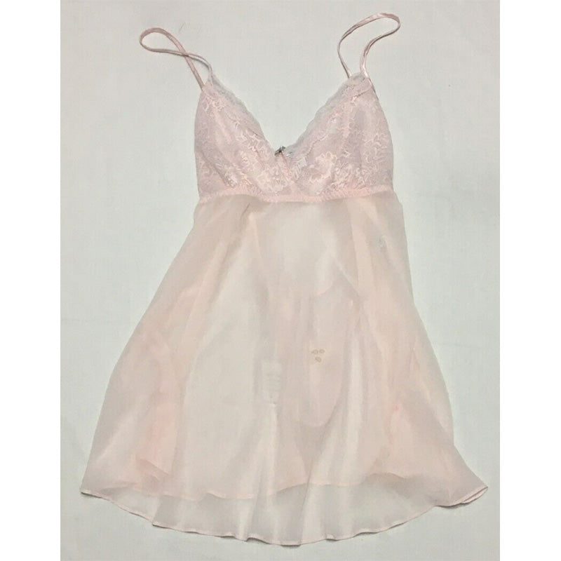 NWD Linea Donatella Lace-Trim Kimono Robe Lingerie Pink M