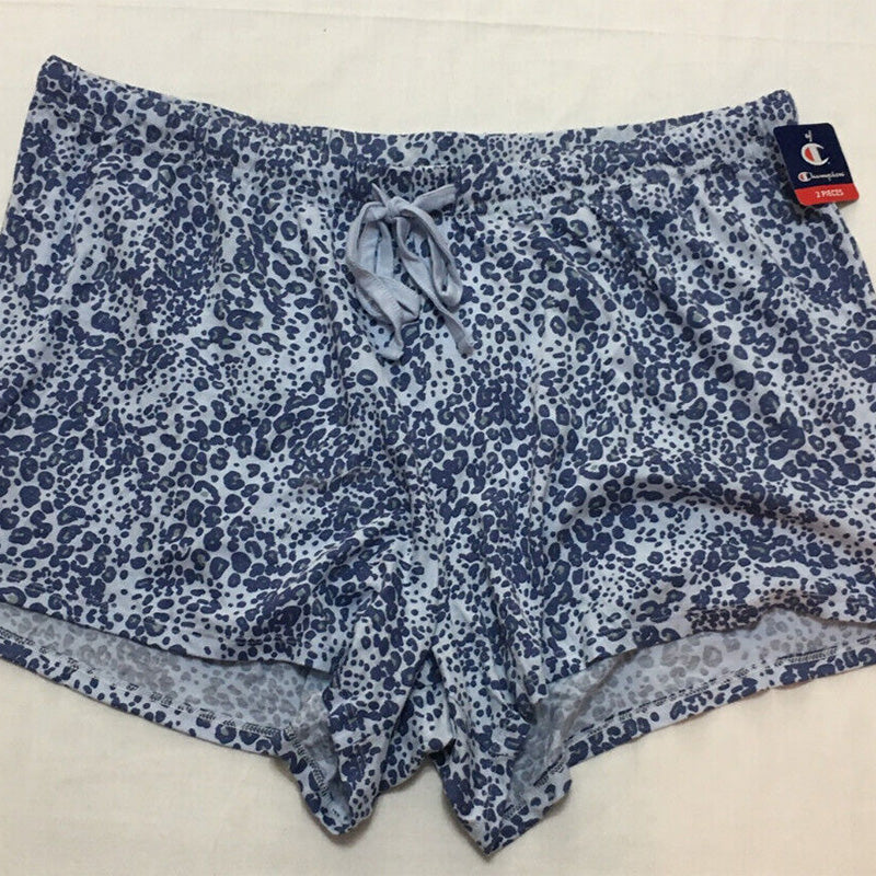 Champion Authentic Athletic Wear Shorts Animal Print Blue XL