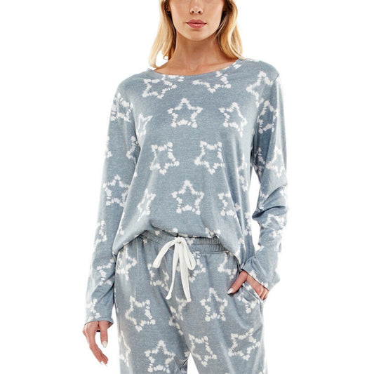 Roudelain Cozy Luxe Printed Only Pajama Top Gray S