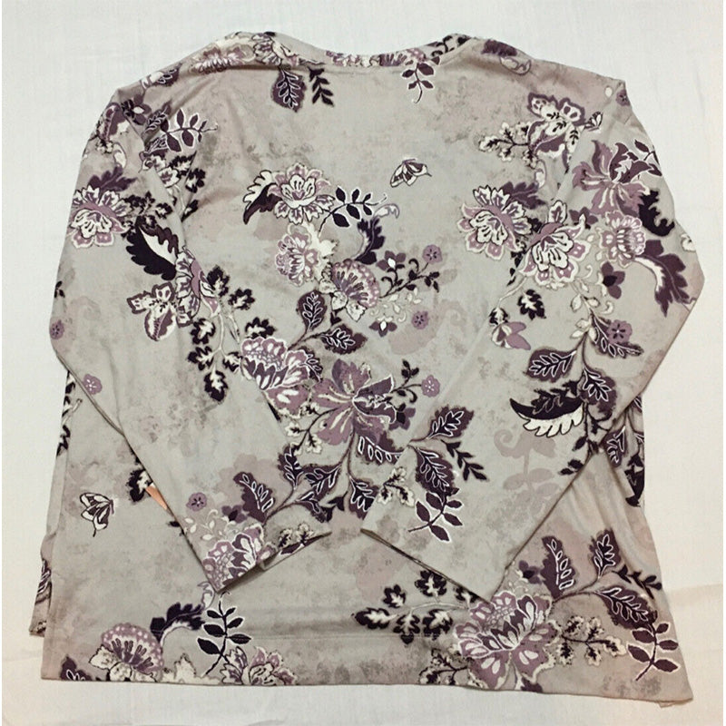 Linea Donatella Comfort Zone Printed Hacci Only Pajama Top White L